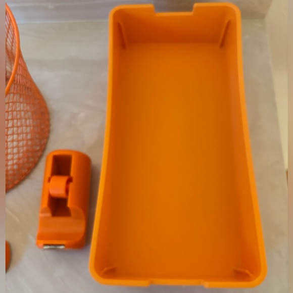 4 piece orange desk set - Picture 2 of 4